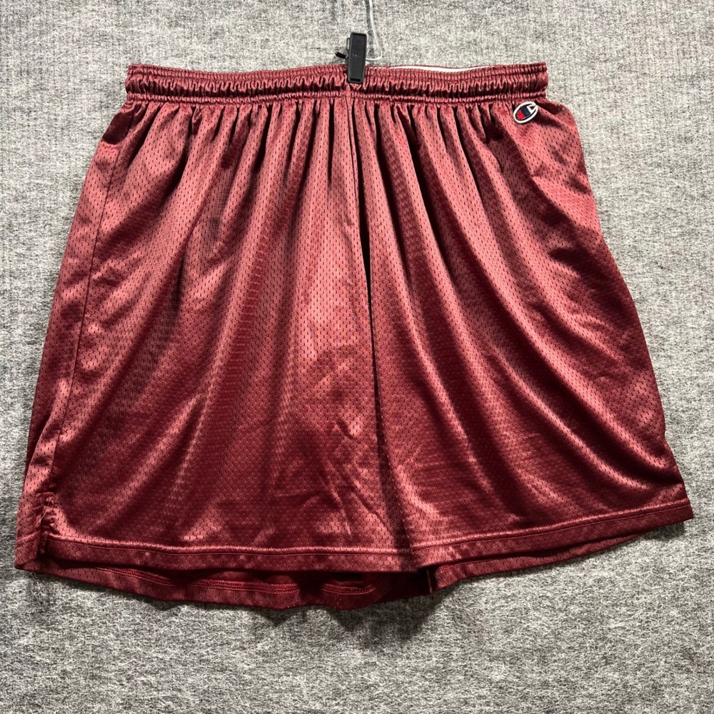 Champion Mens 3XL Maroon Mesh Athletic Basketball Shorts 8731-MR Pocket Hole